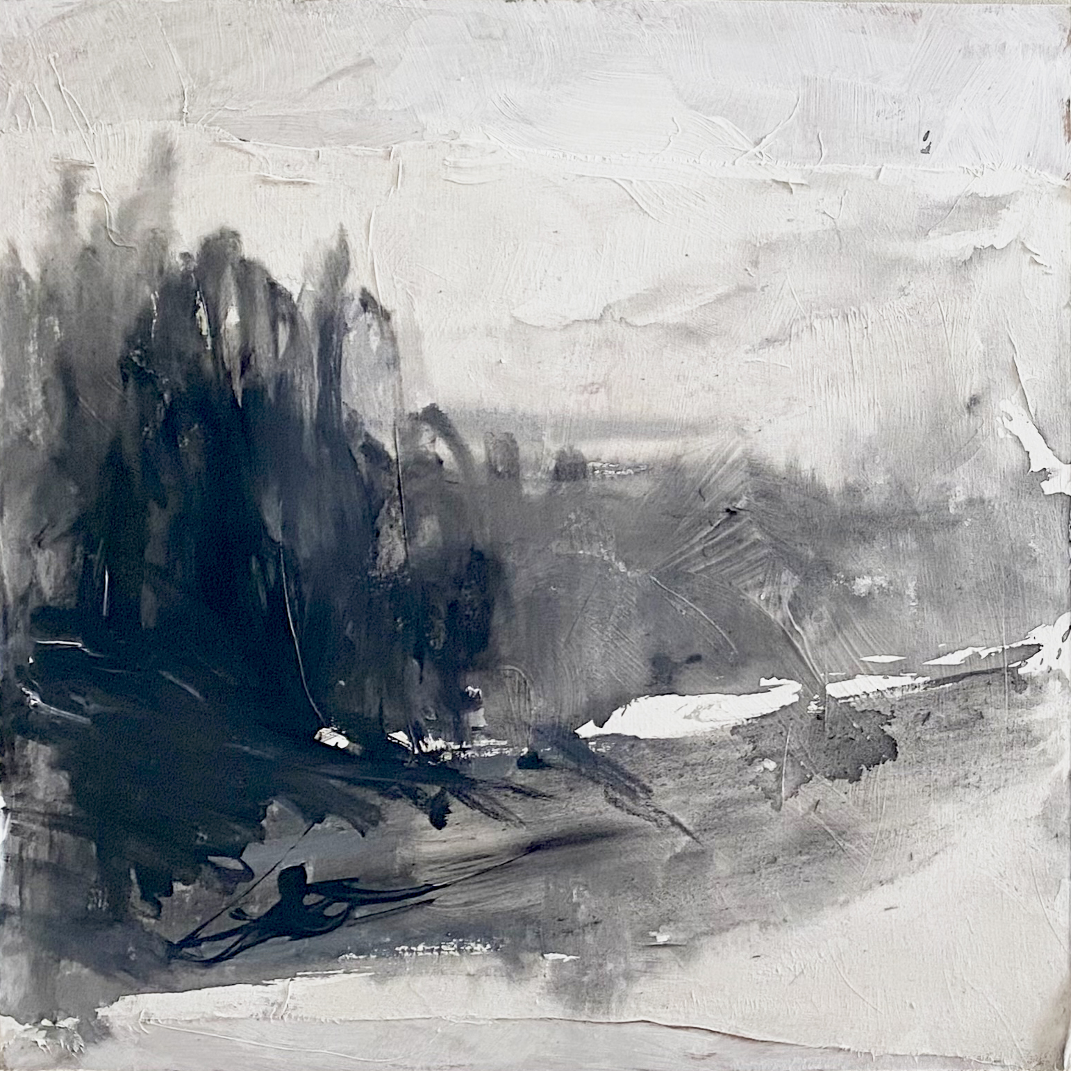 Exploring energy and time in acrylic landscape abtraction