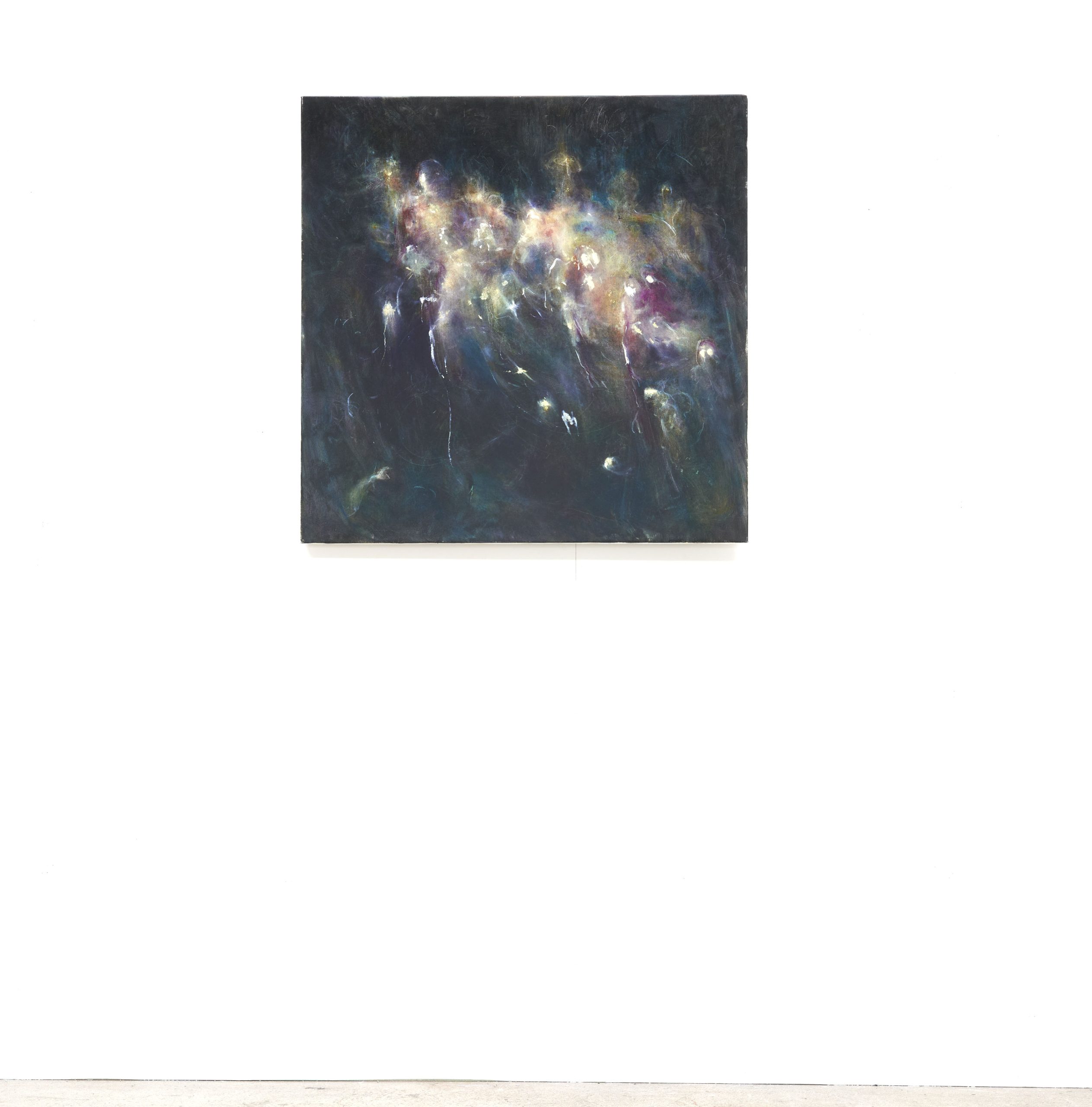 "Gathering"-abstract oil painting on canvas by London-based artist at RCA
