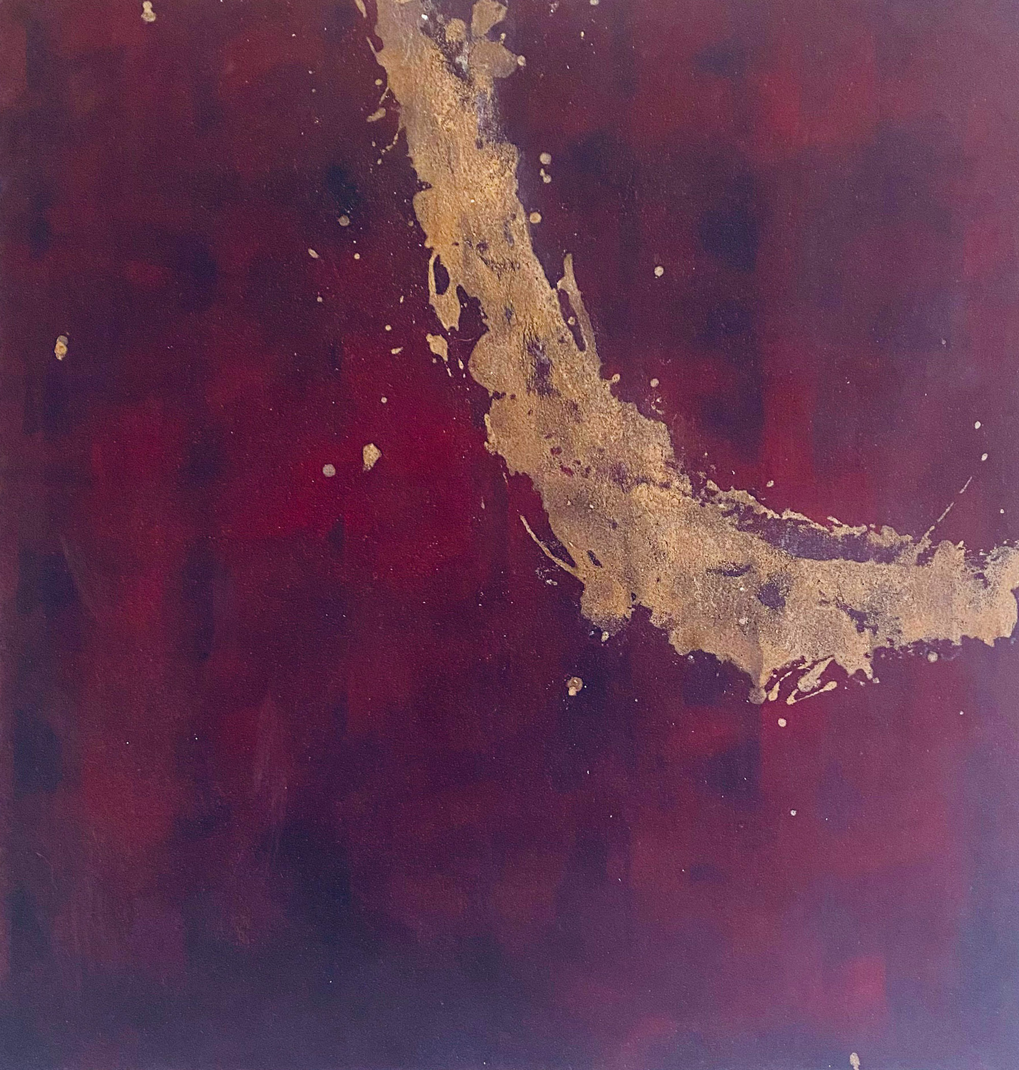 'O coudl I be what I once was' is an abstract painting in acrylic and sand that was created by a contemporary British landscape artist holding and MA in fine art.
