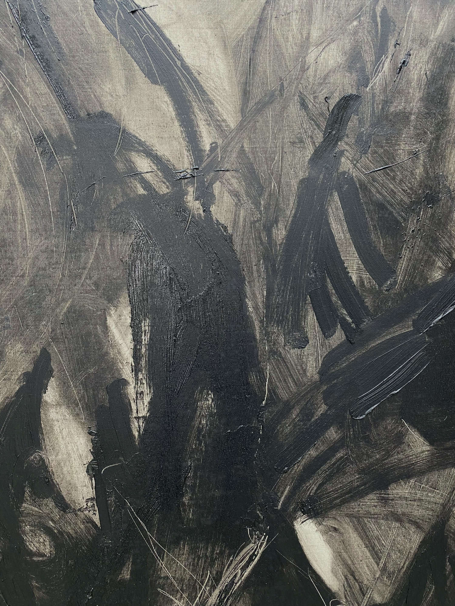 Detail of abstract oil painting Among Us