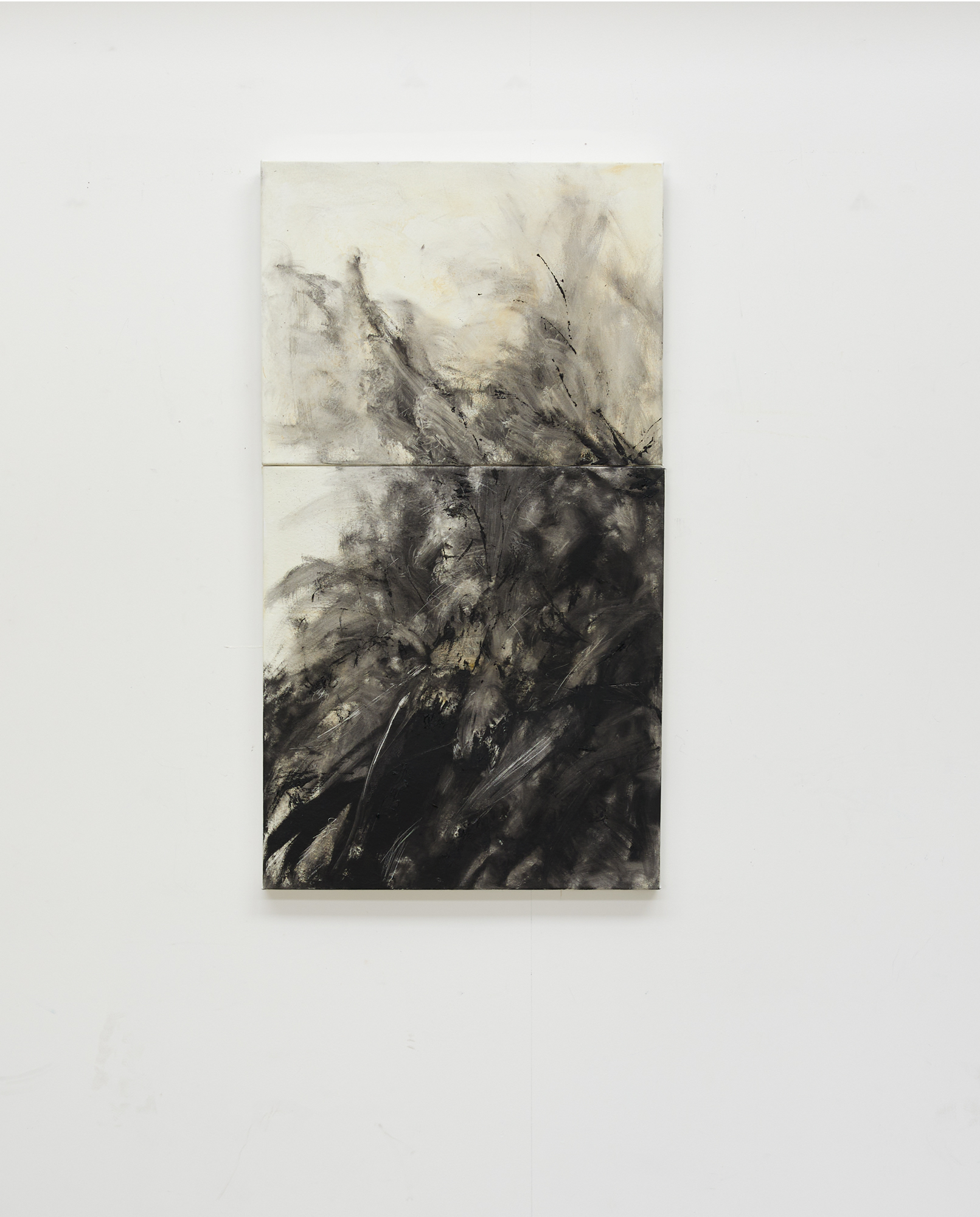"They Rise" beautiful abstract painting in two panels from emerging artist at RCA